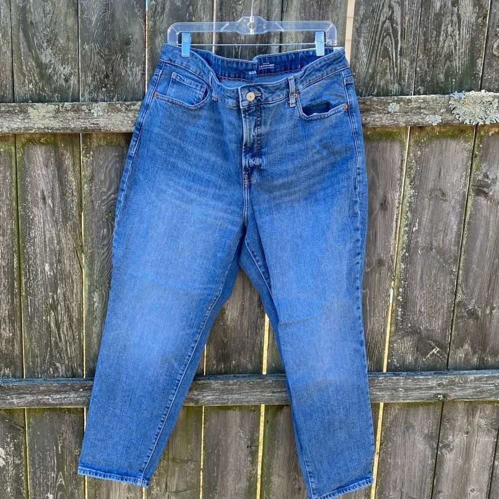Old Navy High Rise OG Straight Mid Wash Jeans | 18